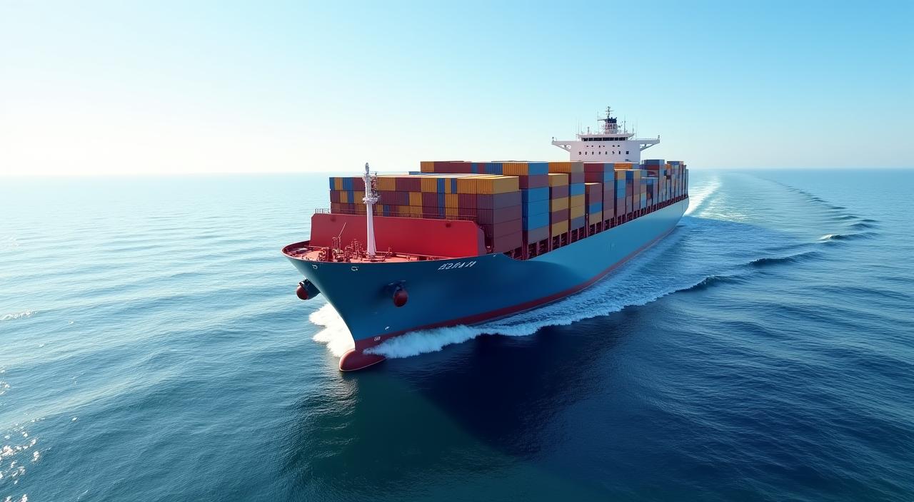 Containerschiff für internationalen Versand und globale Logistik
